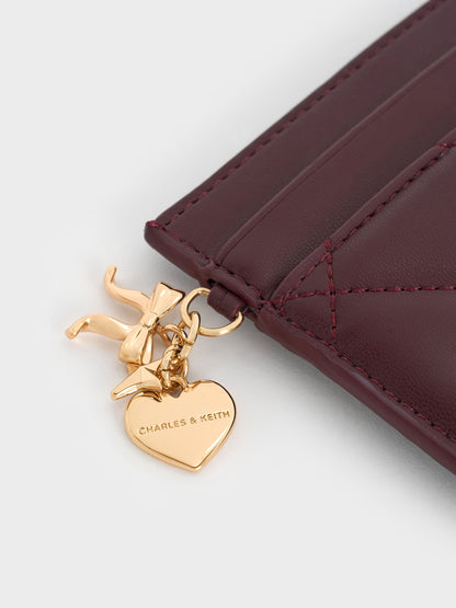 Arrietty Quilted Card Holder - Wineberry Red | CHARLES & KEITH