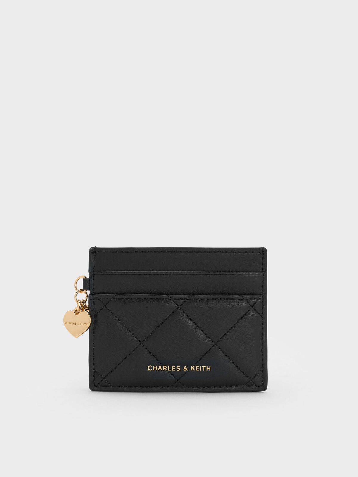 Arrietty Quilted Card Holder - Black | CHARLES & KEITH