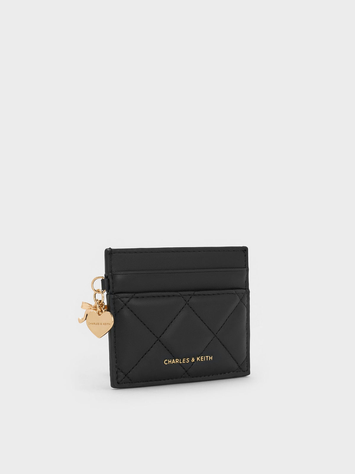 Arrietty Quilted Card Holder - Black | CHARLES & KEITH