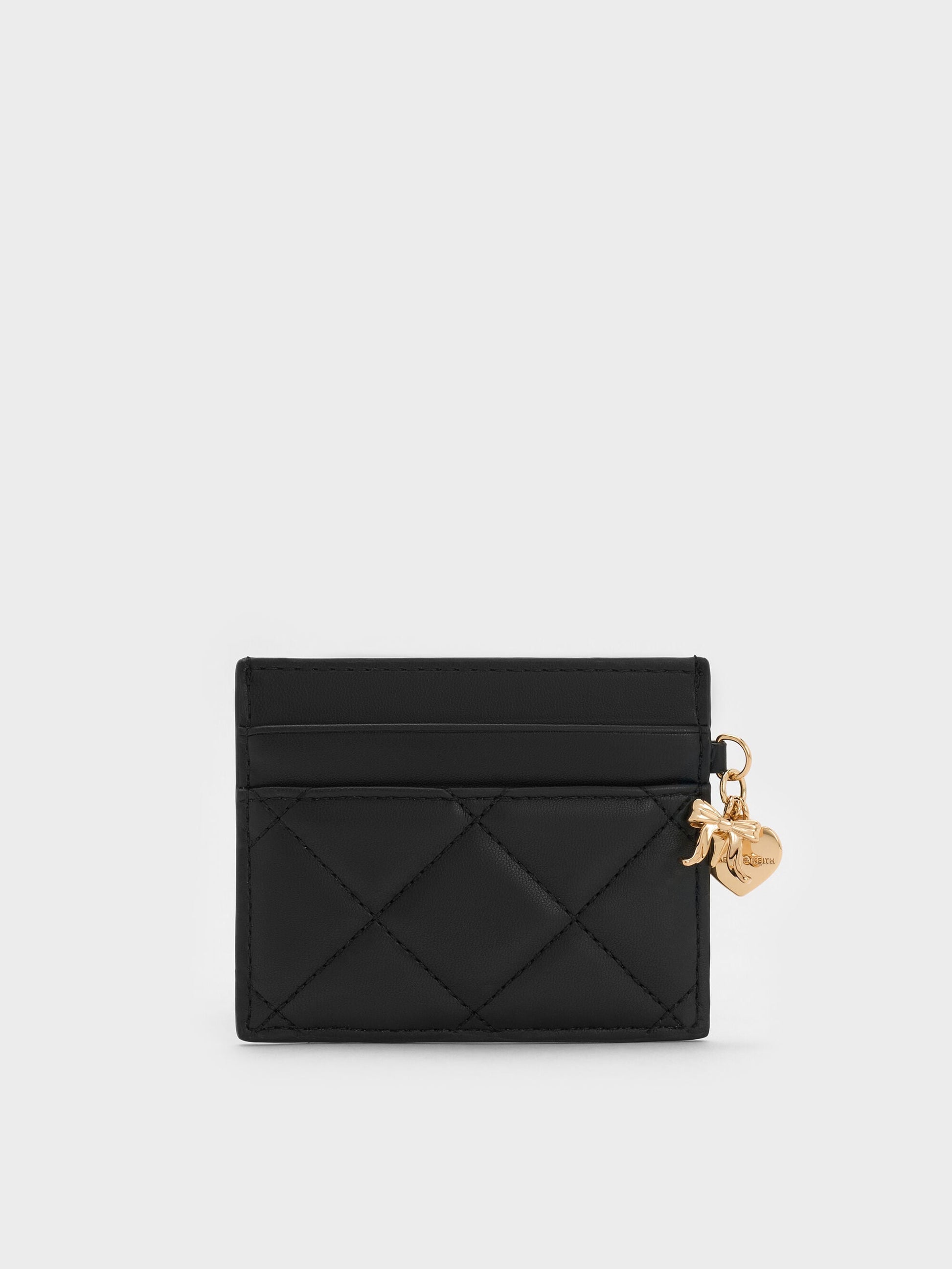 Arrietty Quilted Card Holder - Black | CHARLES & KEITH