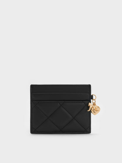 Arrietty Quilted Card Holder - Black | CHARLES & KEITH