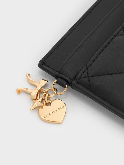 Arrietty Quilted Card Holder - Black | CHARLES & KEITH