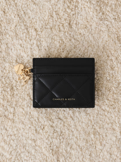 Arrietty Quilted Card Holder - Black | CHARLES & KEITH