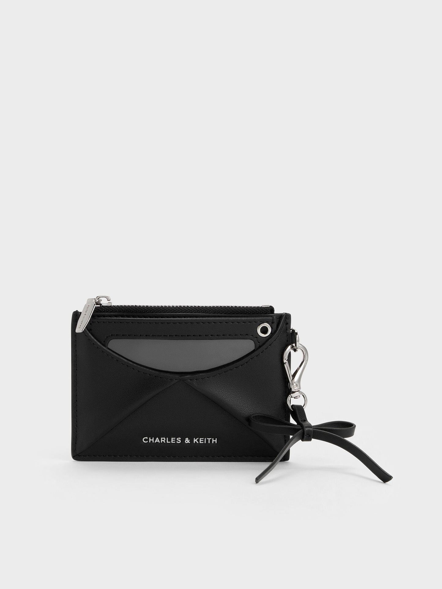 Hazel Bow Panelled Card Holder - Noir | CHARLES & KEITH
