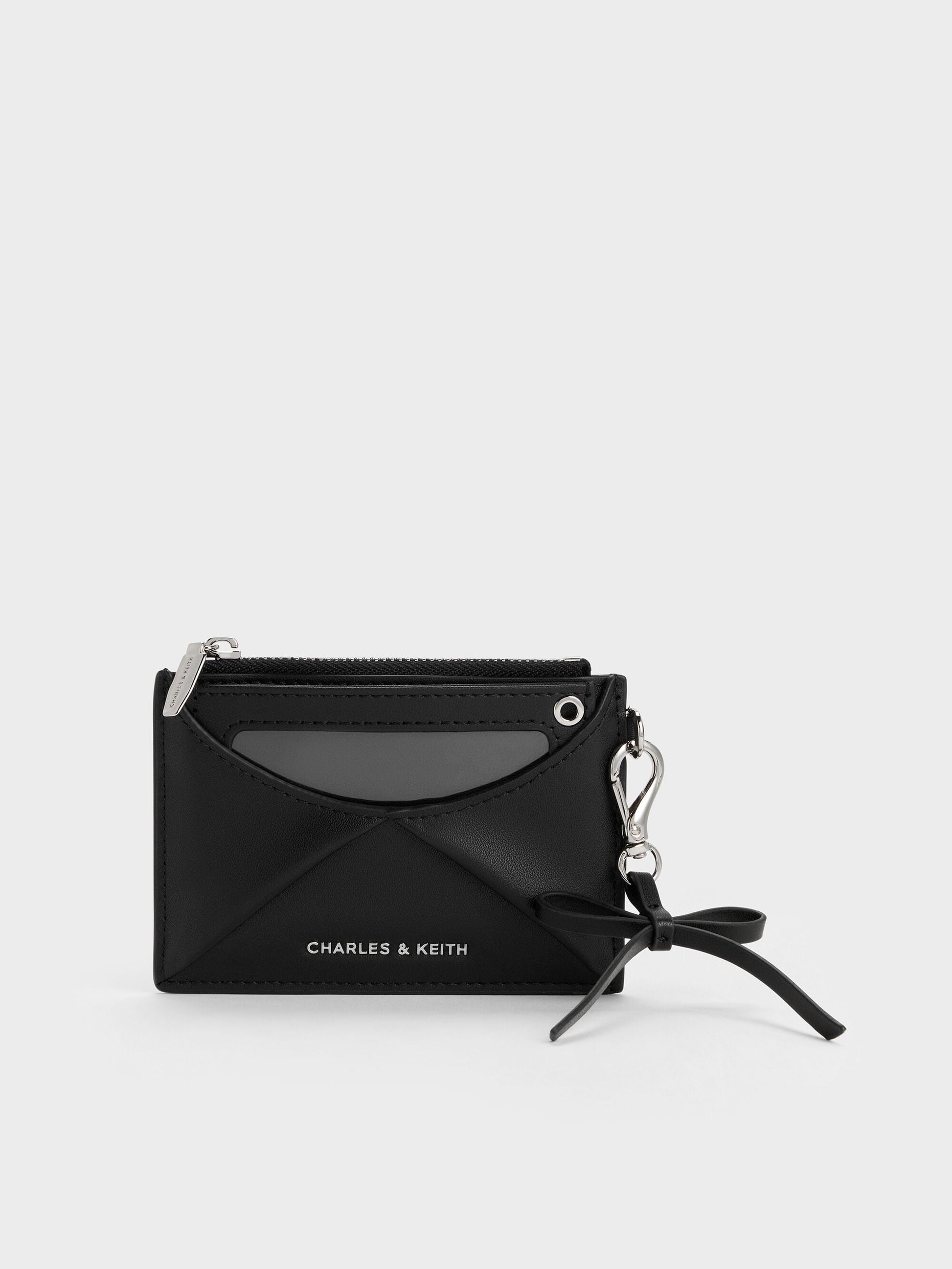 Hazel Bow Panelled Card Holder - Noir | CHARLES & KEITH