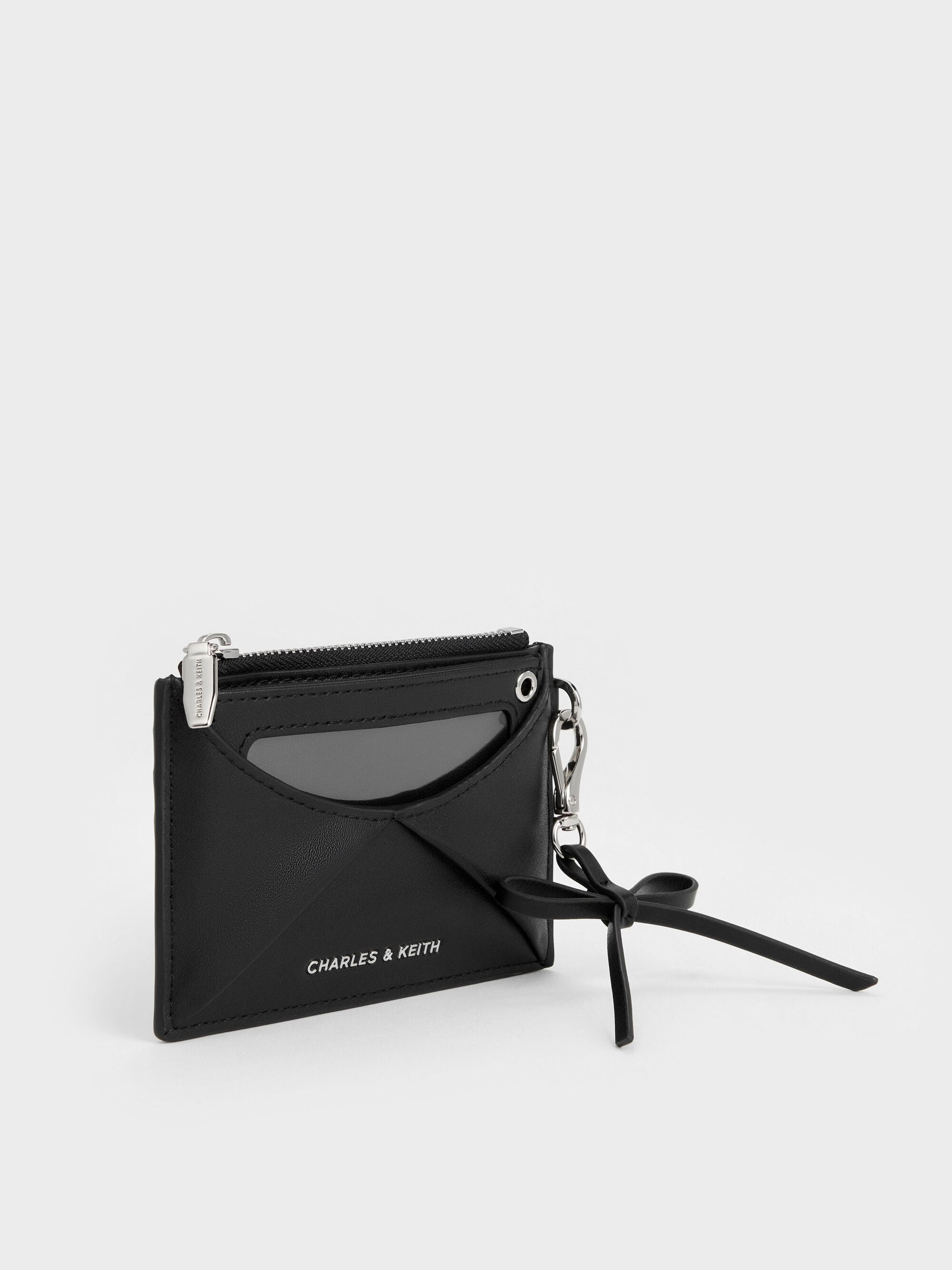 Hazel Bow Panelled Card Holder - Noir | CHARLES & KEITH