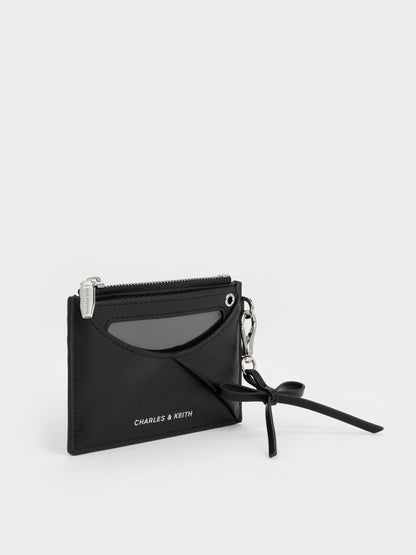 Hazel Bow Panelled Card Holder - Noir | CHARLES & KEITH
