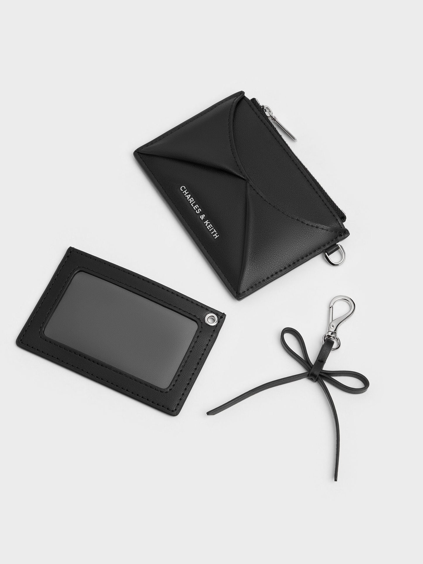 Hazel Bow Panelled Card Holder - Noir | CHARLES & KEITH