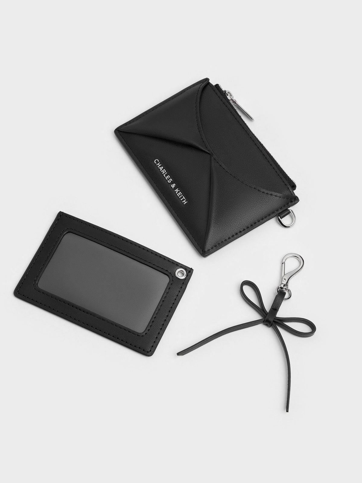 Hazel Bow Panelled Card Holder - Noir | CHARLES & KEITH