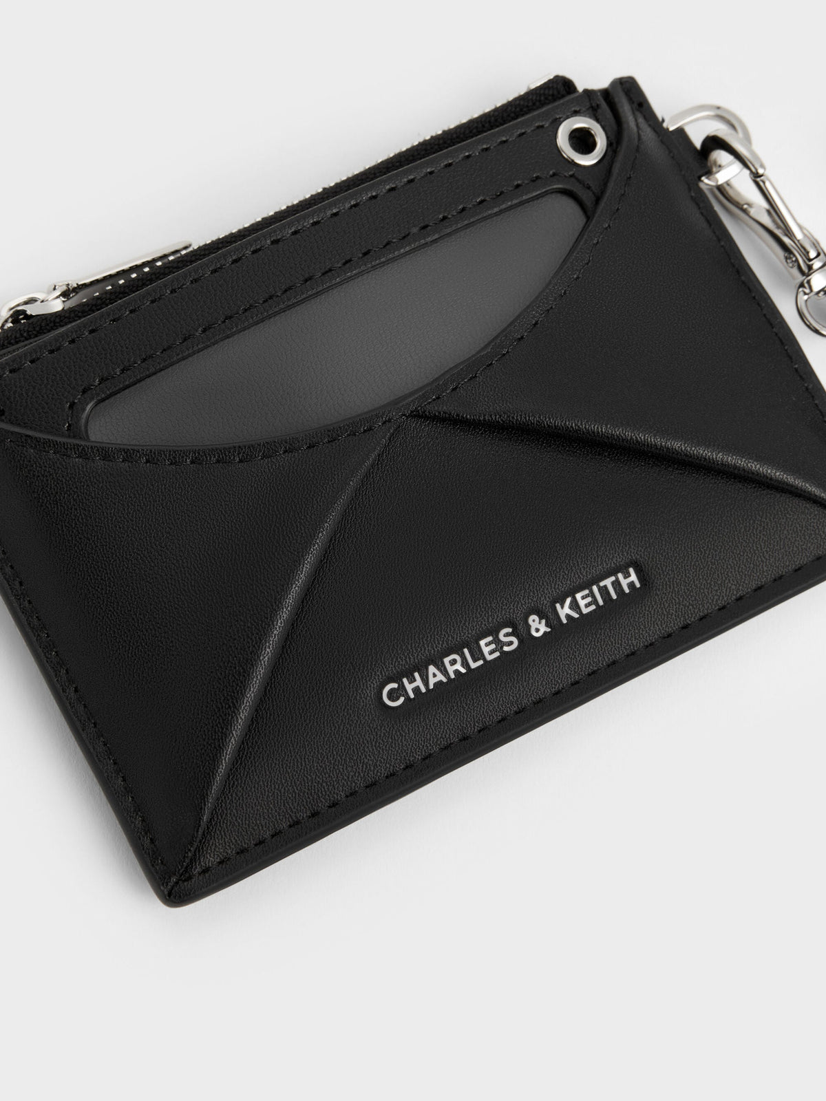 Hazel Bow Panelled Card Holder - Noir | CHARLES & KEITH