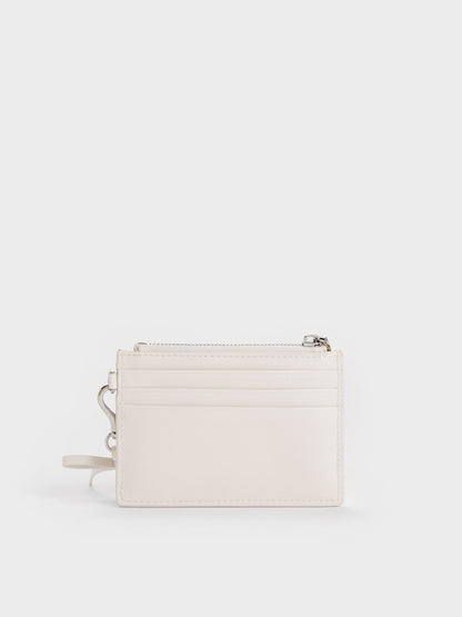 Hazel Bow Panelled Card Holder - Cream | CHARLES & KEITH