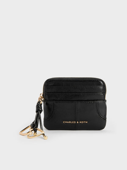 Ciara Top-Zip Card Holder - Black | CHARLES & KEITH