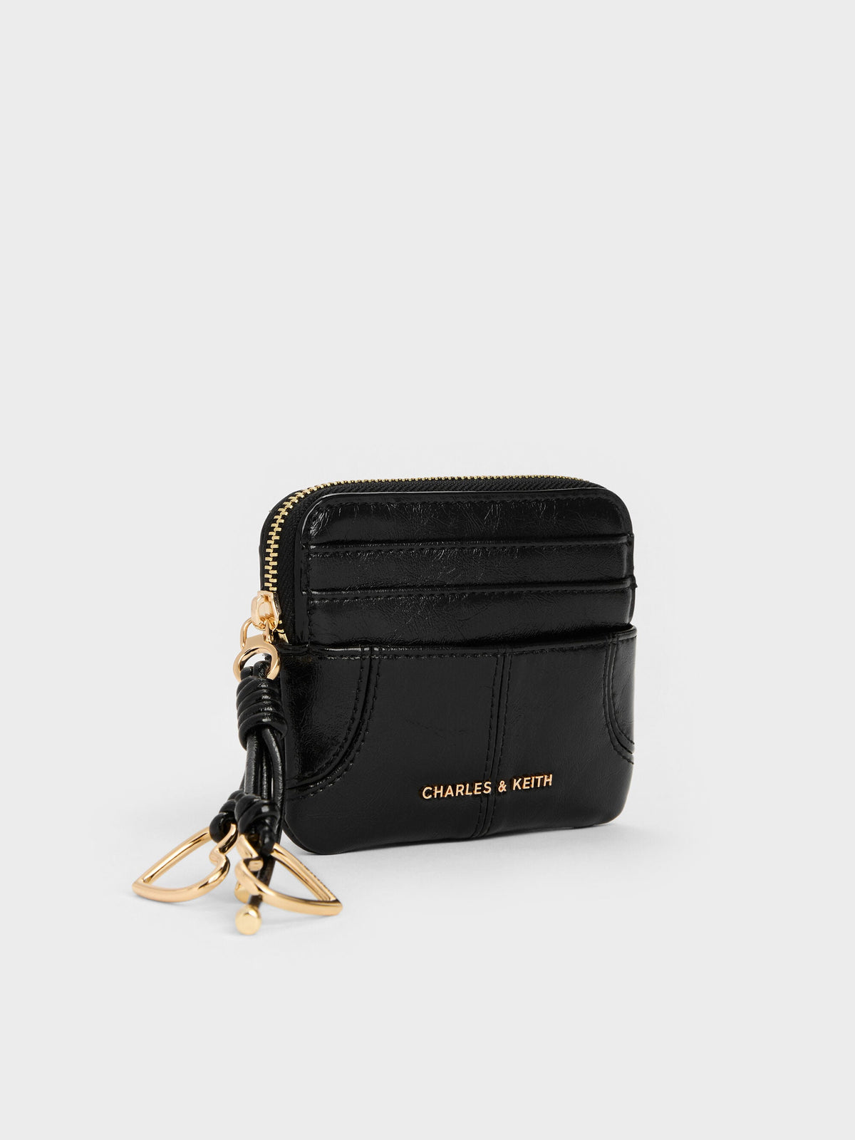 Ciara Top-Zip Card Holder - Black | CHARLES & KEITH