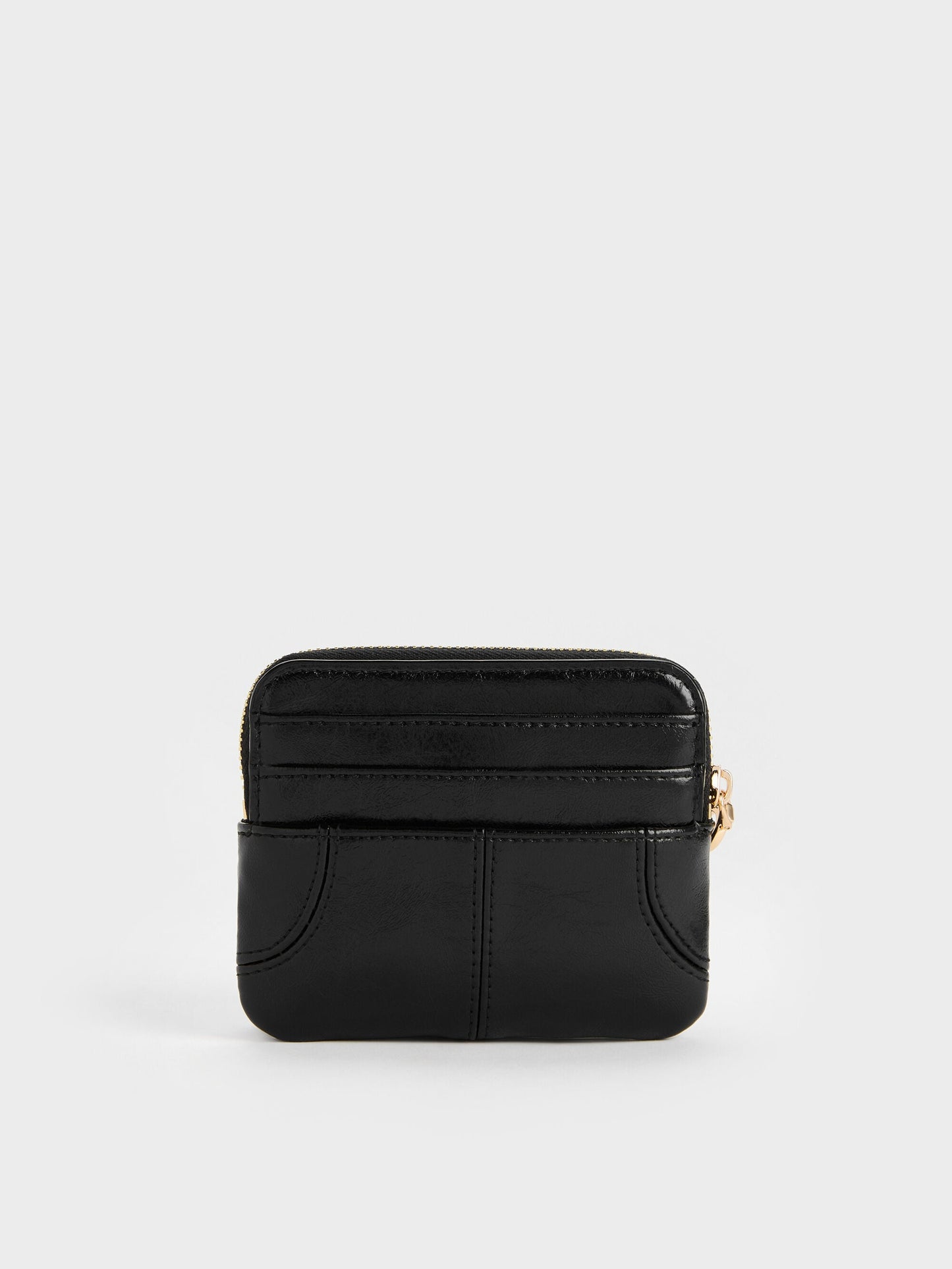 Ciara Top-Zip Card Holder - Black | CHARLES & KEITH