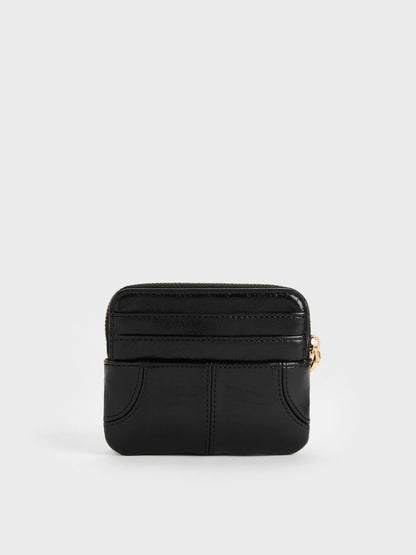 Ciara Top-Zip Card Holder - Black | CHARLES & KEITH