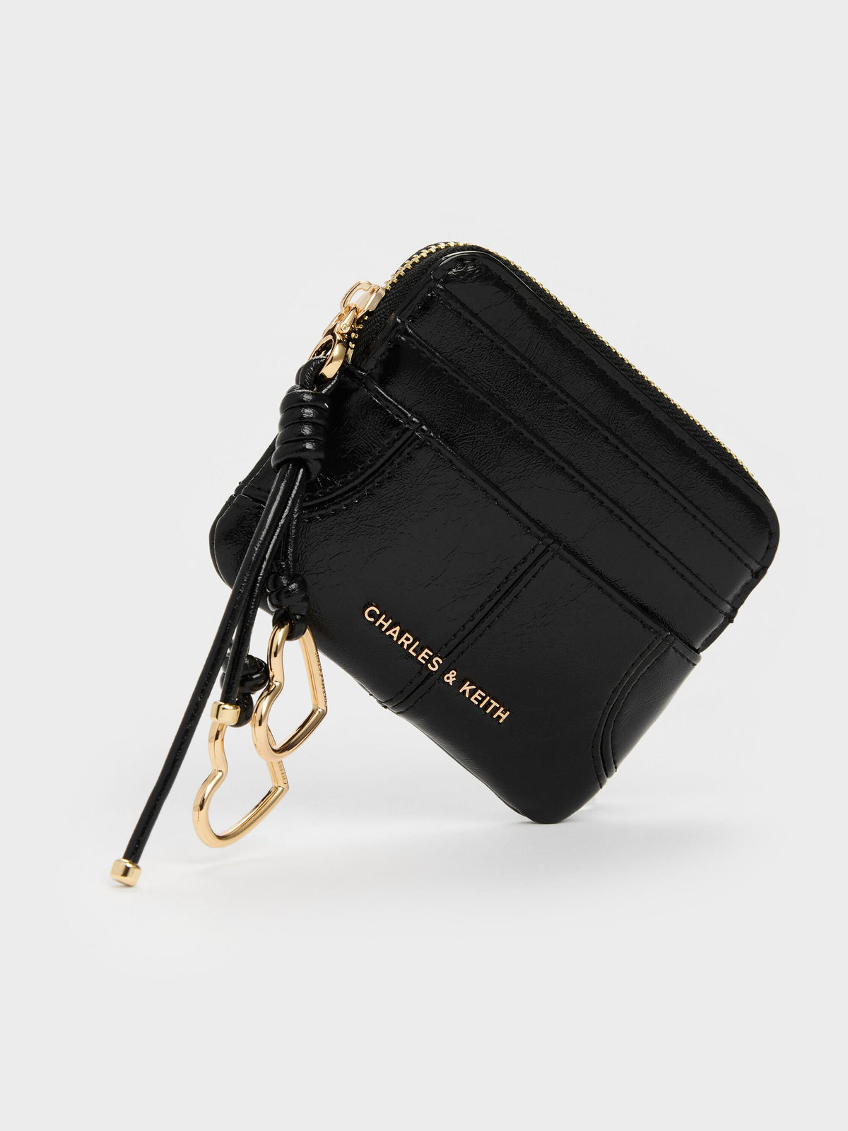 Ciara Top-Zip Card Holder - Black | CHARLES & KEITH