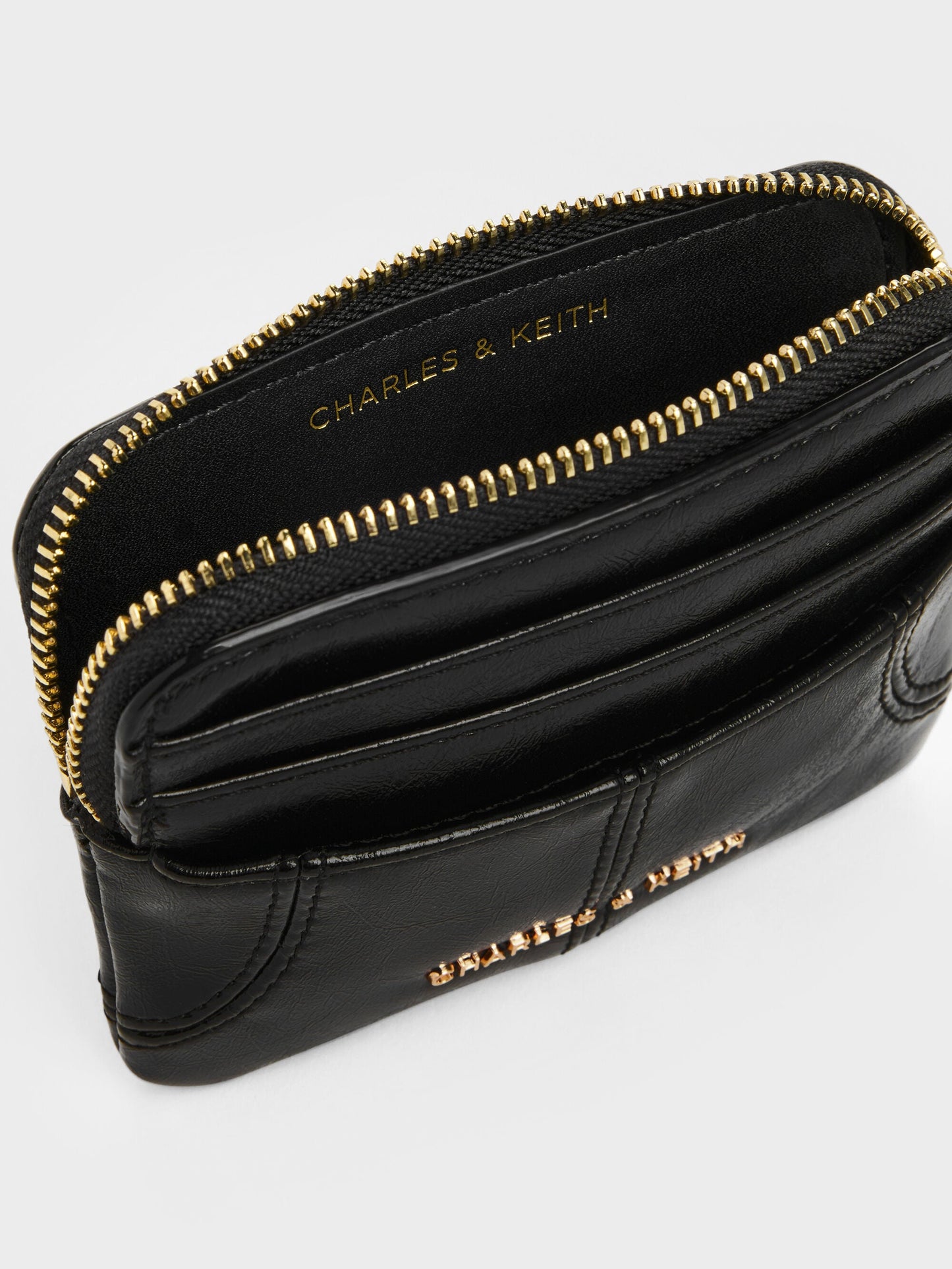 Ciara Top-Zip Card Holder - Black | CHARLES & KEITH