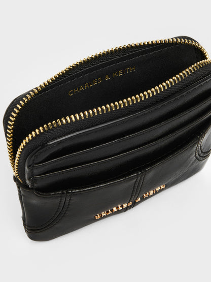 Ciara Top-Zip Card Holder - Black | CHARLES & KEITH