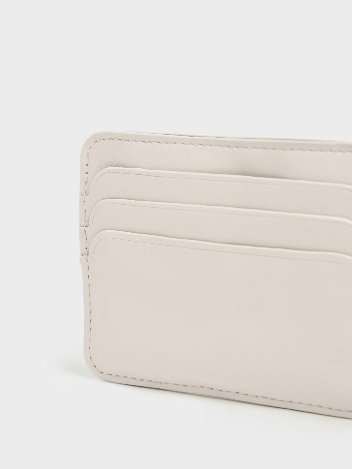 Cleo Quilted Card Holder - Ivory | CHARLES & KEITH