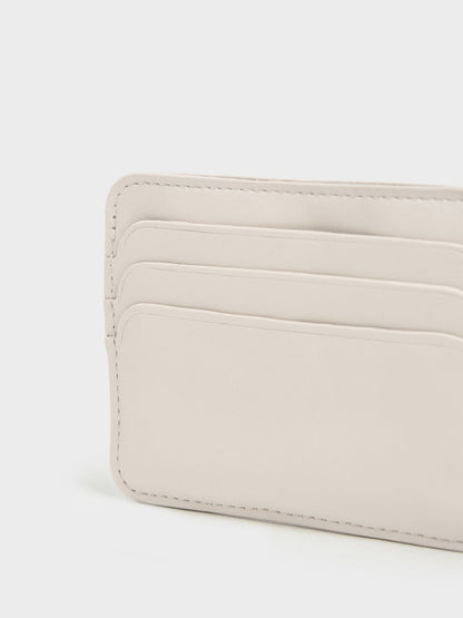 Cleo Quilted Card Holder - Ivory | CHARLES & KEITH
