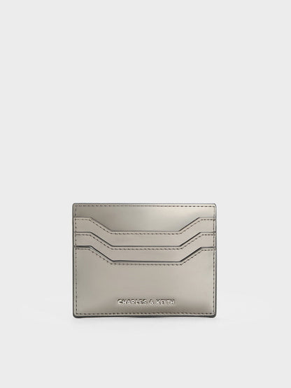 Carli Metallic Multi-Slot Card Holder - Pewter | CHARLES & KEITH