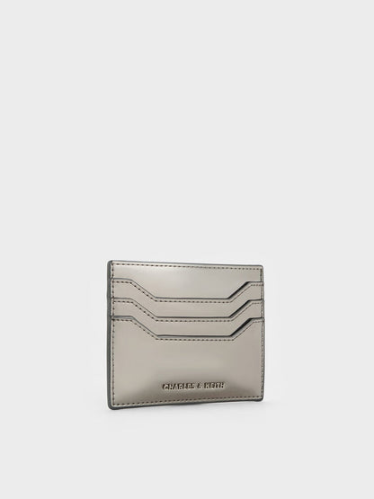 Carli Metallic Multi-Slot Card Holder - Pewter | CHARLES & KEITH