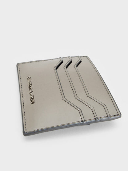 Carli Metallic Multi-Slot Card Holder - Pewter | CHARLES & KEITH