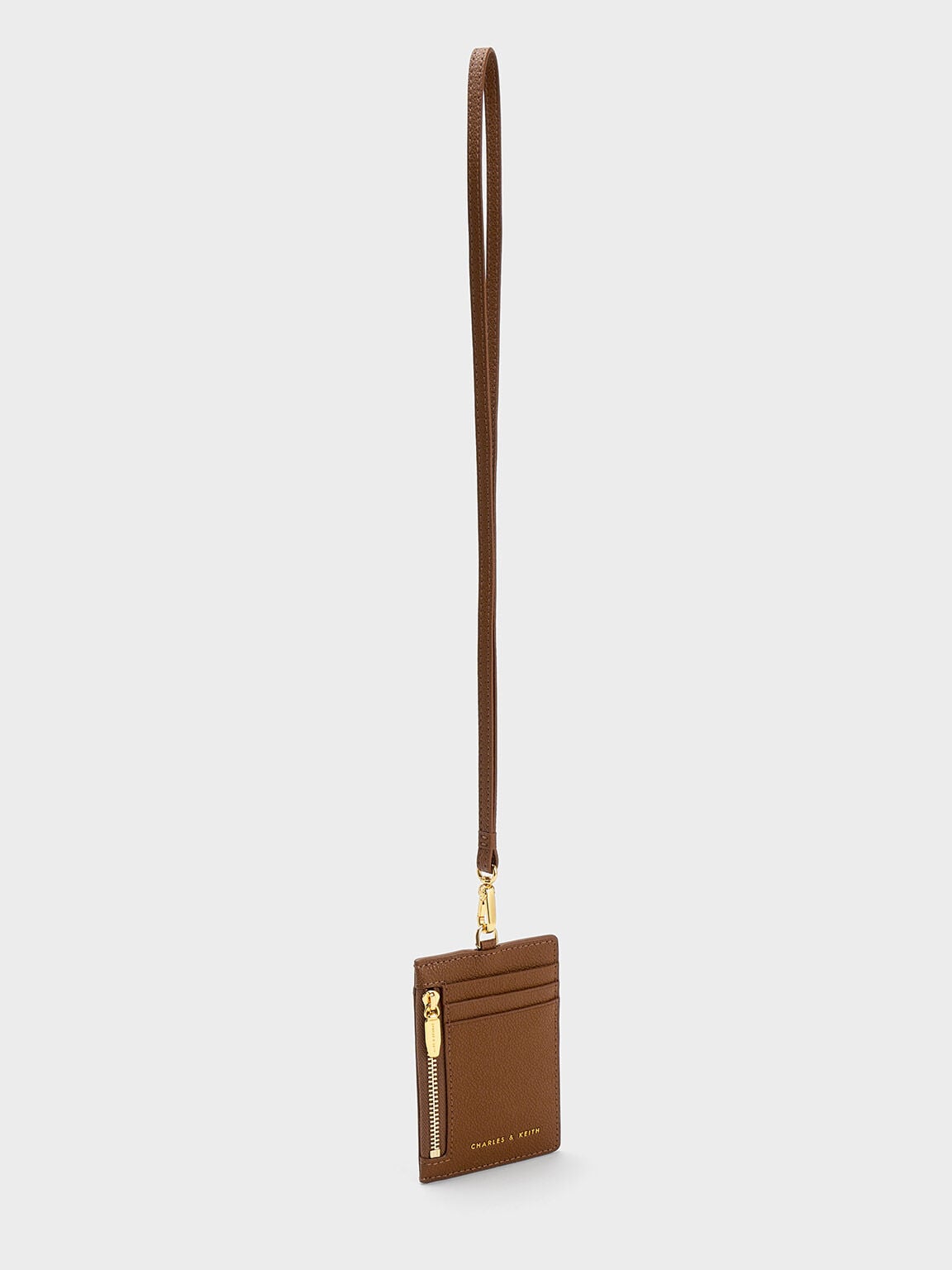 Twilia Card Holder With Lanyard - Chocolate | CHARLES & KEITH