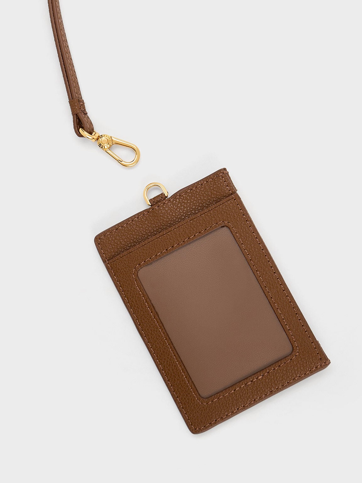 Twilia Card Holder With Lanyard - Chocolate | CHARLES & KEITH