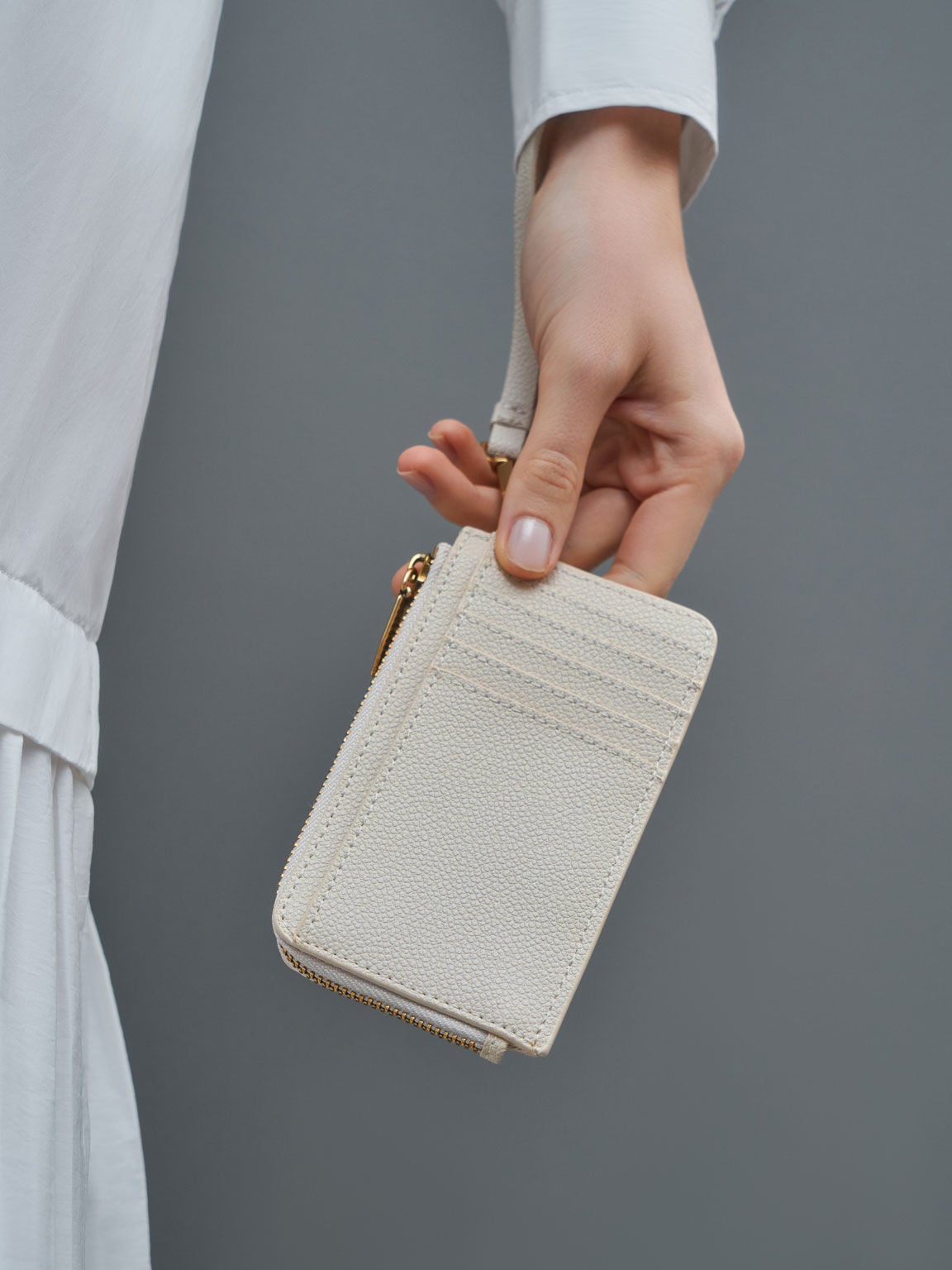 Dixie Wristlet Card Holder - Cream | CHARLES & KEITH