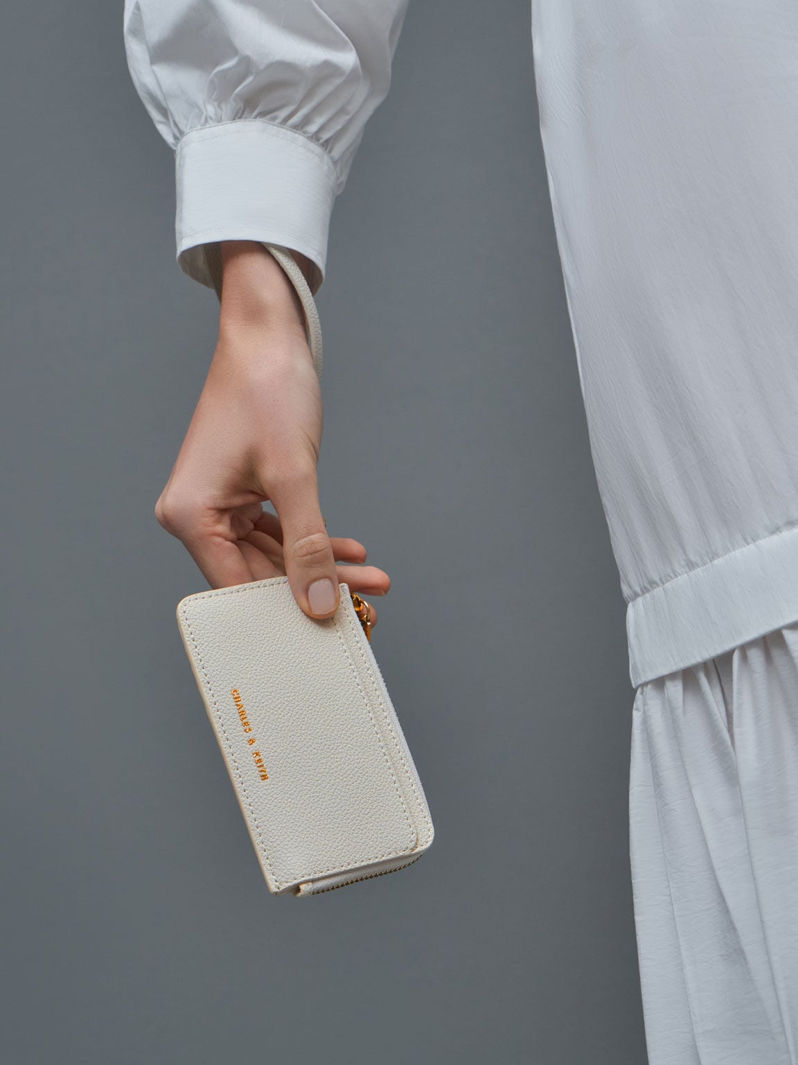 Dixie Wristlet Card Holder - Cream | CHARLES & KEITH