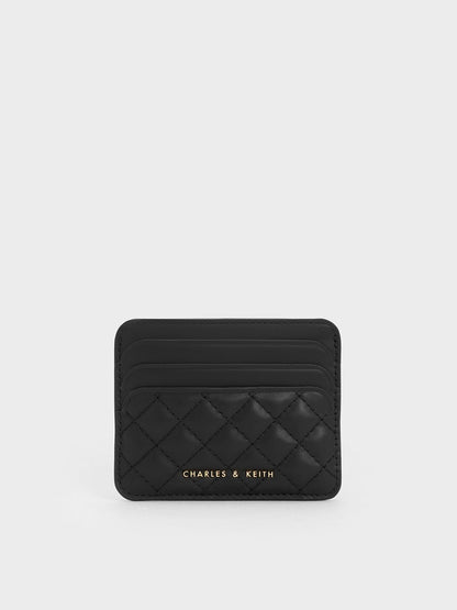 Cleo Quilted Card Holder - Black | CHARLES & KEITH