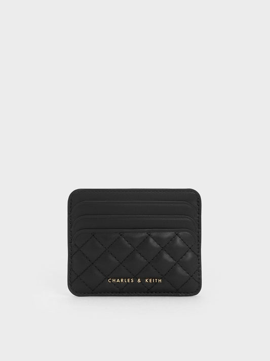 Cleo Quilted Card Holder - Black | CHARLES & KEITH