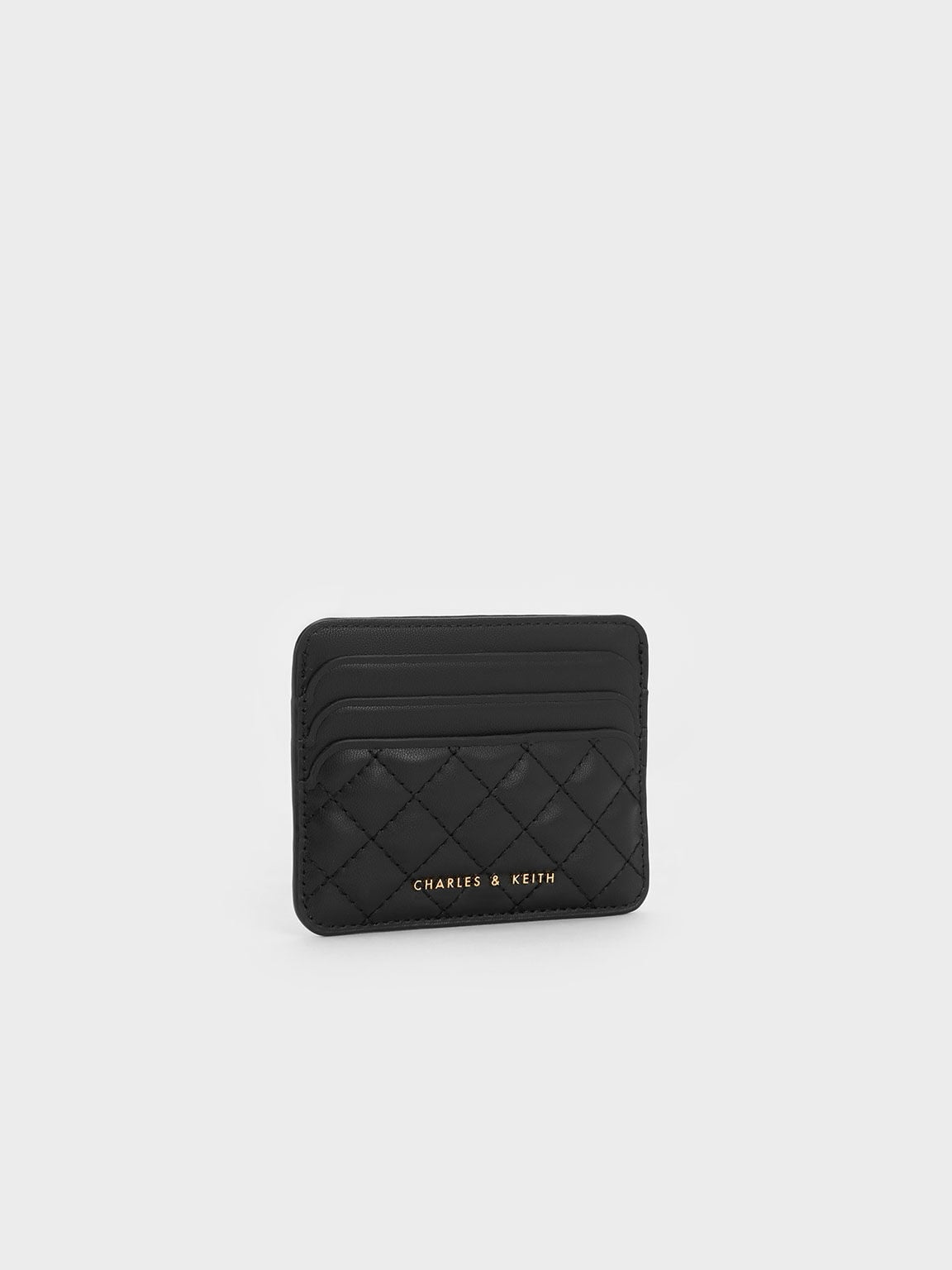 Cleo Quilted Card Holder - Black | CHARLES & KEITH