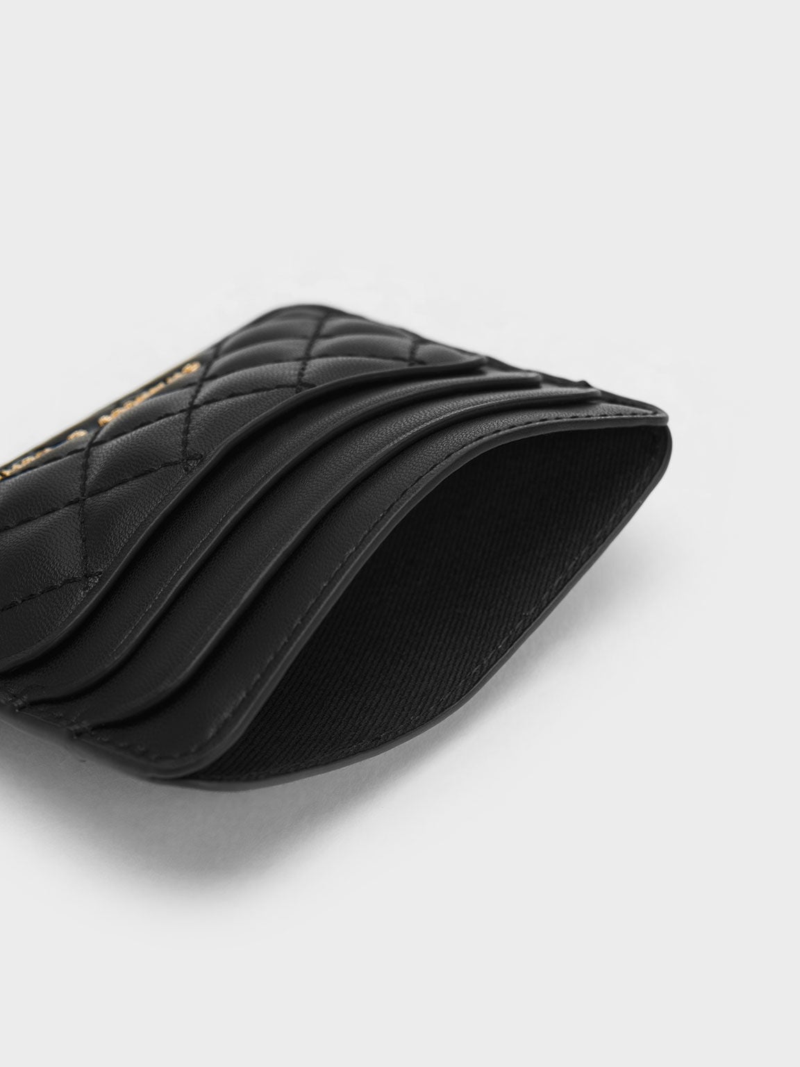 Cleo Quilted Card Holder - Black | CHARLES & KEITH