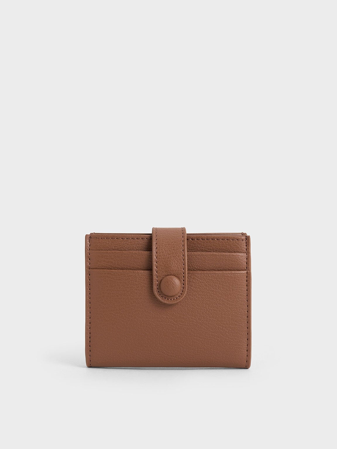 Bliss Snap Button Card Holder - Chocolate | CHARLES & KEITH