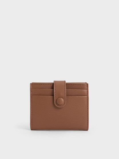 Bliss Snap Button Card Holder - Chocolate | CHARLES & KEITH