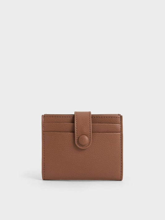 Bliss Snap Button Card Holder - Chocolate | CHARLES & KEITH