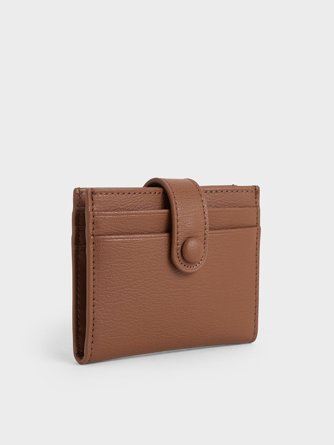 Bliss Snap Button Card Holder - Chocolate | CHARLES & KEITH