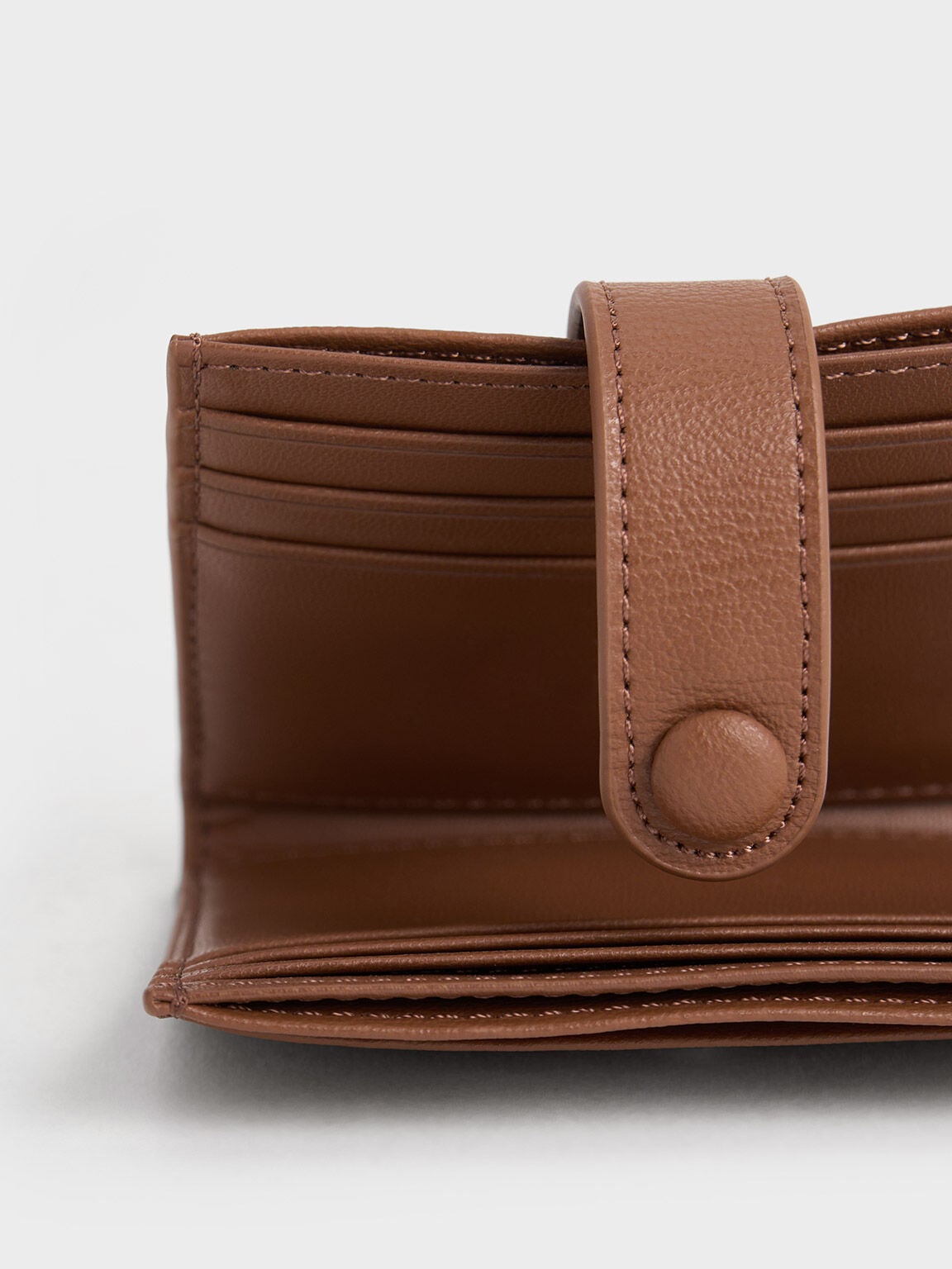 Bliss Snap Button Card Holder - Chocolate | CHARLES & KEITH