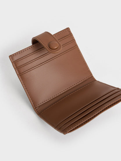 Bliss Snap Button Card Holder - Chocolate | CHARLES & KEITH