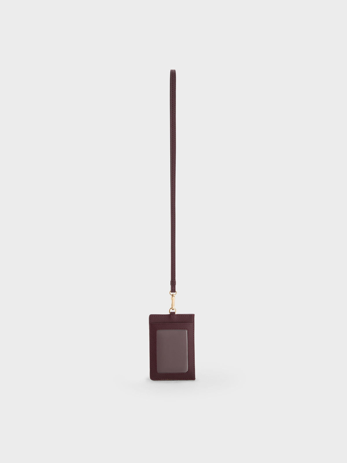 Twilia Card Holder With Lanyard - Wineberry Red | CHARLES & KEITH