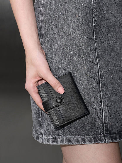Bliss Snap Button Card Holder - Noir | CHARLES & KEITH