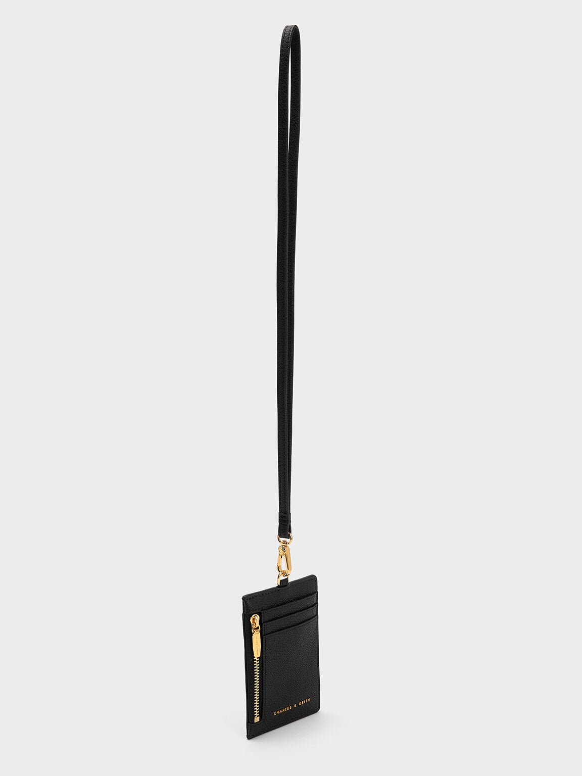 Twilia Card Holder With Lanyard - Black | CHARLES & KEITH