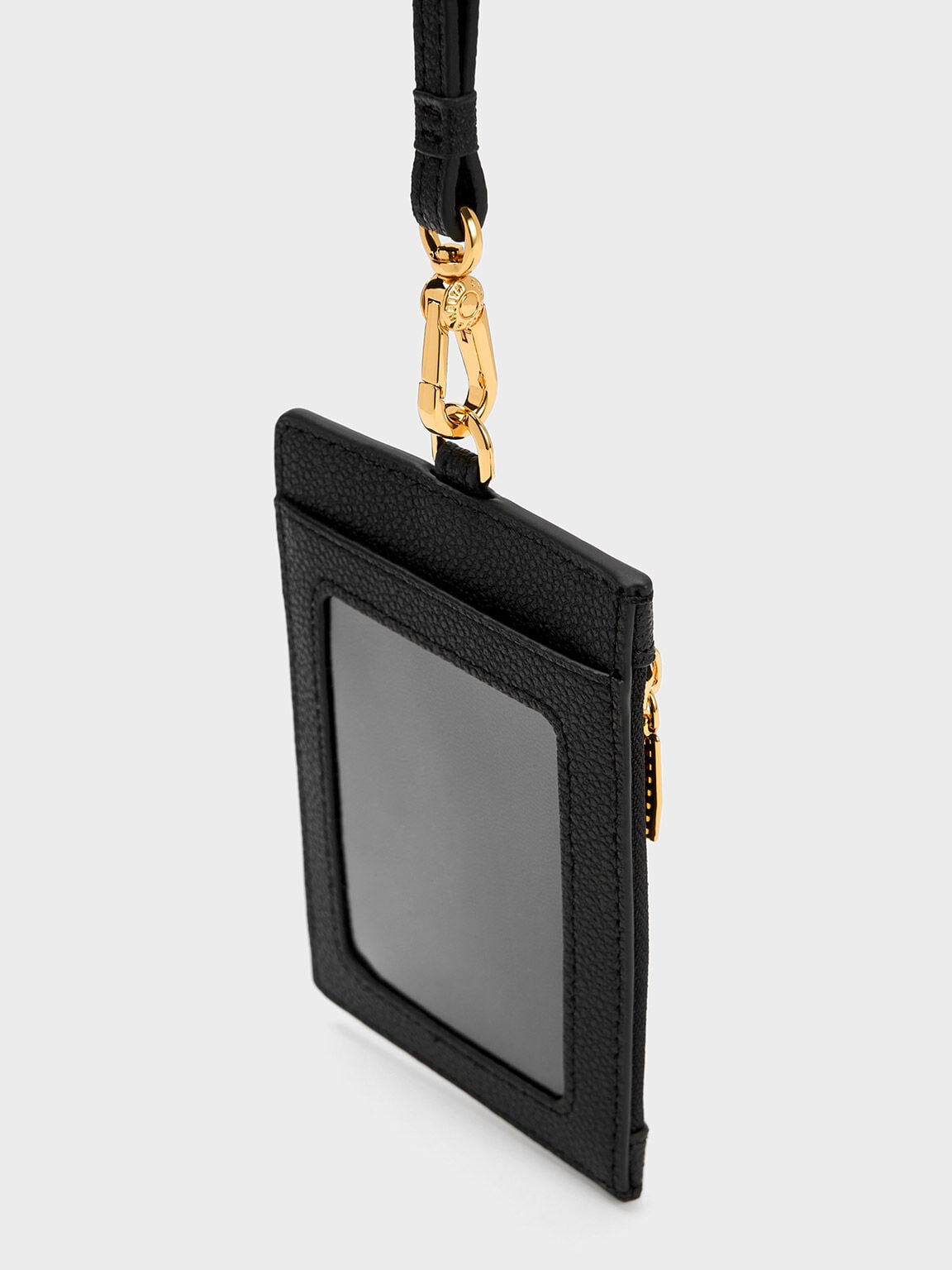 Twilia Card Holder With Lanyard - Black | CHARLES & KEITH