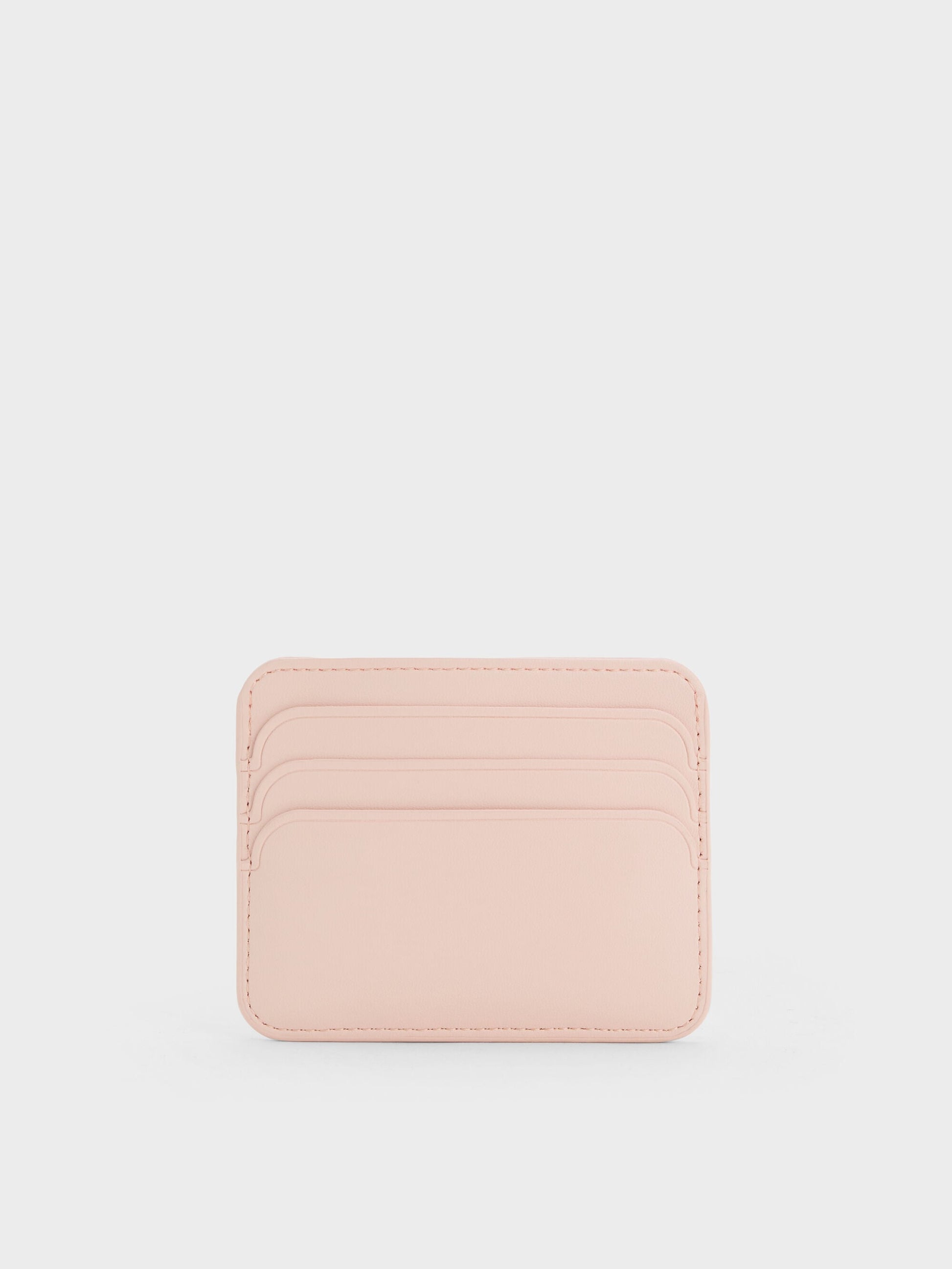 Cleo Two-Tone Quilted Card Holder - Soft Pink | CHARLES & KEITH