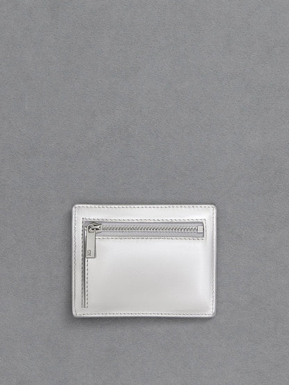 Carli Metallic Leather Multi-Slot Card Holder - Silver | CHARLES & KEITH