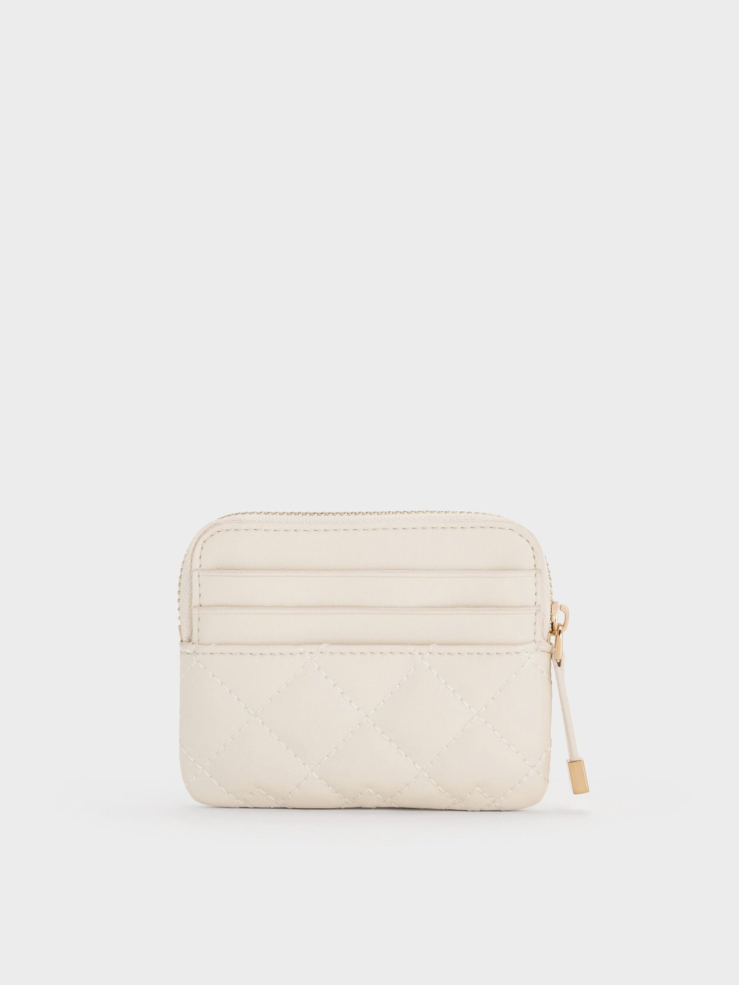 Duo Quilted Card Holder - Cream | CHARLES & KEITH
