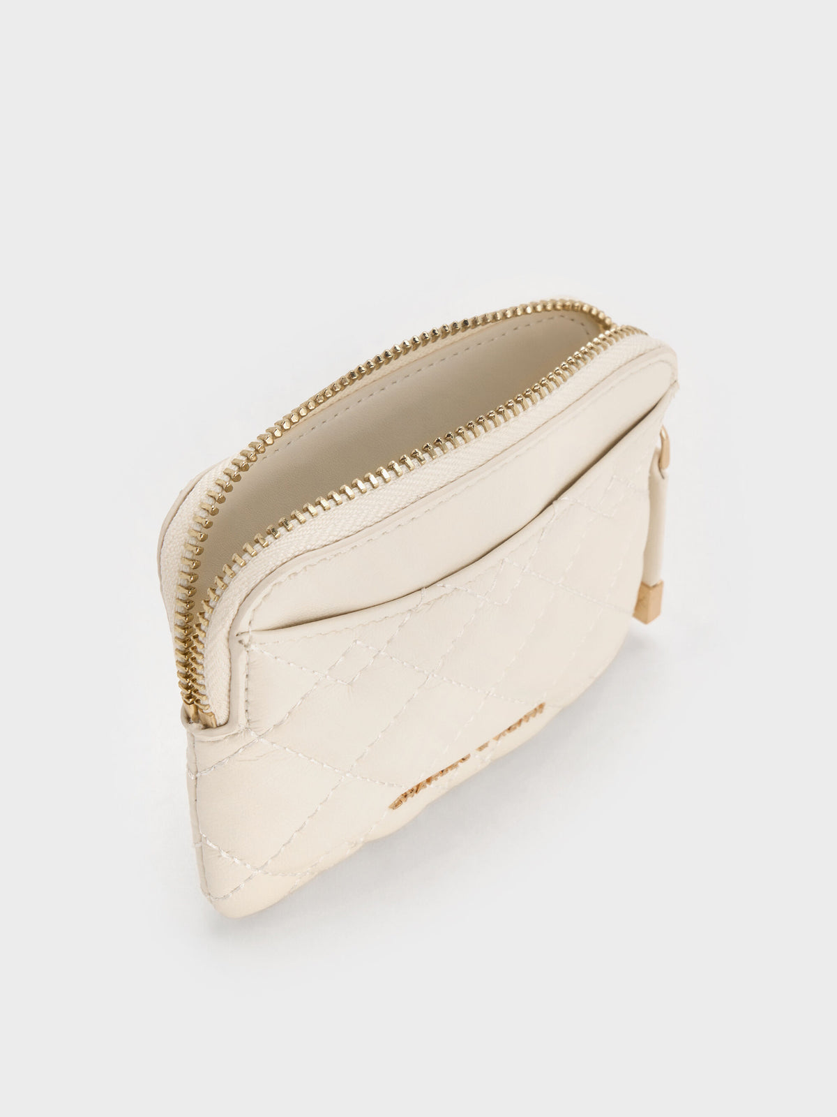 Duo Quilted Card Holder - Cream | CHARLES & KEITH