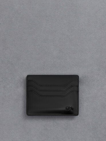 Carli Leather Multi-Slot Card Holder - Black | CHARLES & KEITH